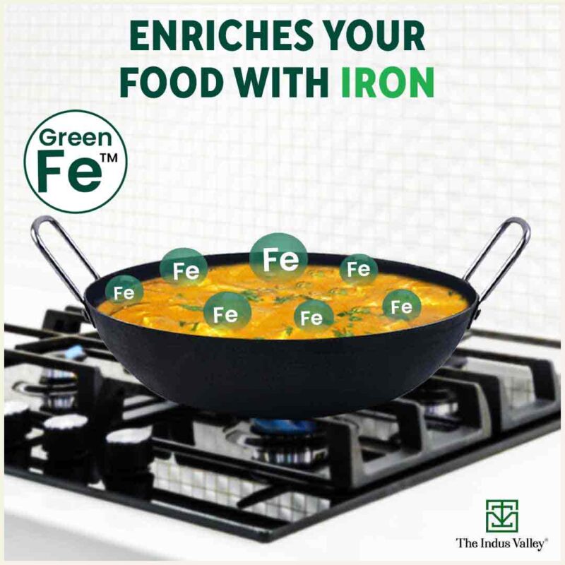 100% Pure Sheet Iron Kadai, Seasoned, Toxin-free, 1.4/2.7/4.4L, 0.6/0.9/1.4kg - Image 6