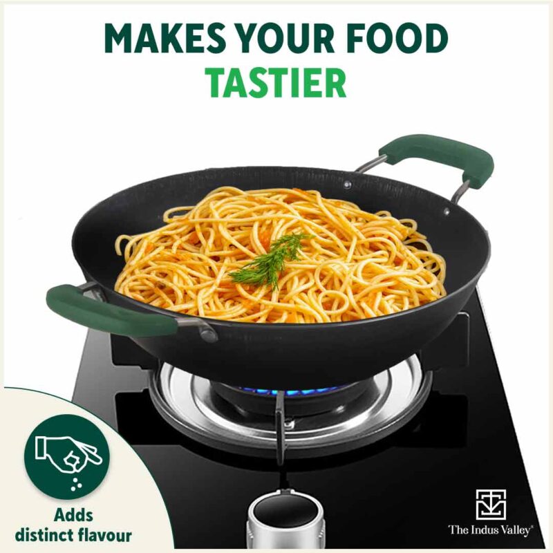 100% Pure Sheet Iron Kadai with Silicon Handle, Seasoned, Toxin-free - Image 9