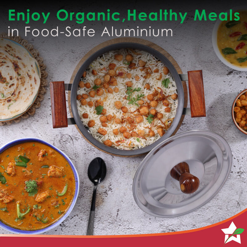 Ebony Hard Anodized Biryani Handi with Lid 3.5 L | Black - Image 3