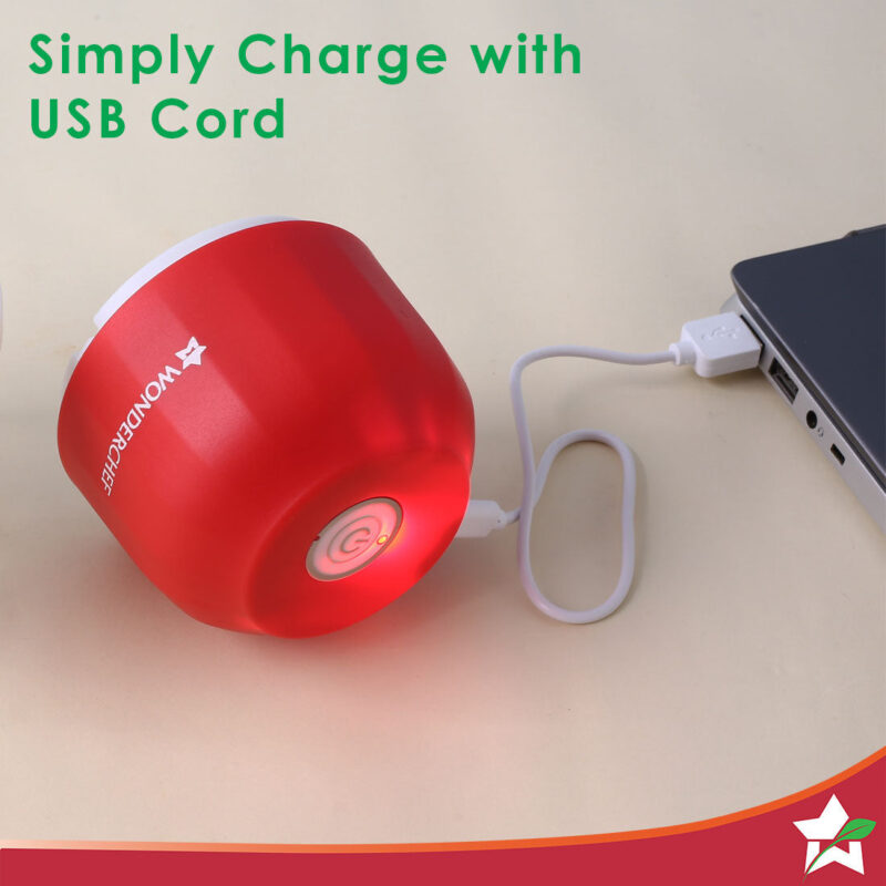 Zippy Rechargeable Wireless Electric Cordless Chopper, Stainless Steel Blades, One Touch Operation, 10 Seconds Chopping, Mincing Vegetable, Meat - 350 ML, 30 Watts, 1 Year Warranty - Image 4