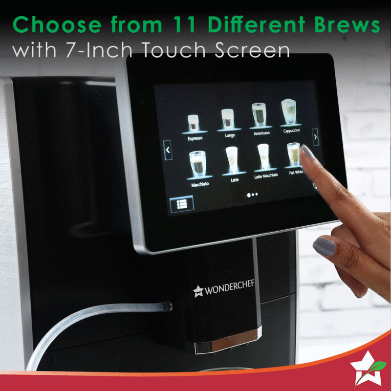 Wonderchef Renewed Regalia Fully Automatic Coffee Machine | Large 7 Inches Display for Brewing Americano, Cappuccino, Latte, Macchiato, Flat White, Espresso Coffee - Image 7