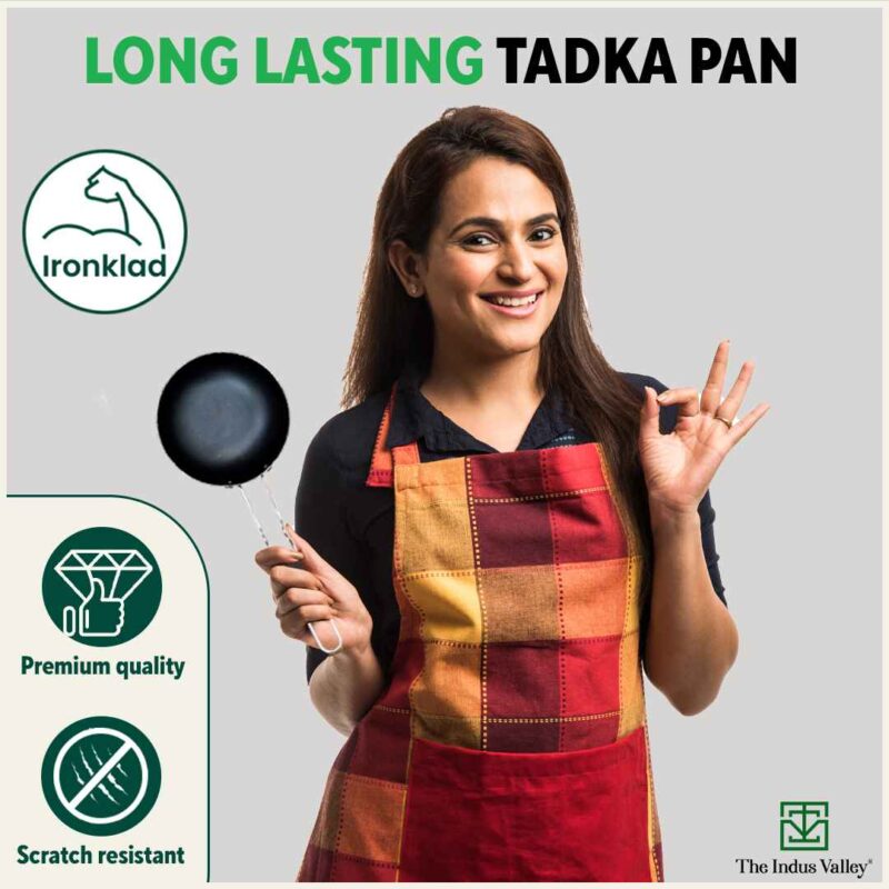 100% Pure Sheet Iron Tadka Pan with Stainless Steel Handle, Pre-seasoned, Toxin-free, Induction - Image 10