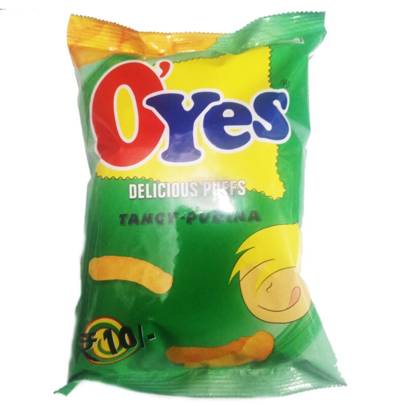 50x O'Yes Delicious Puffs Tangy-Pudina, 40g - Pack of 50