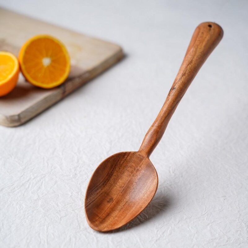 Wooden Spatula for Cooking [ Saute | 26cm | Neem Wood ] - Image 4