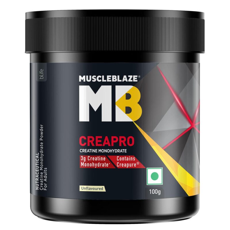 MuscleBlaze CreaPRO Creatine with Creapure® Powder , Pack of 100 gms, Unflavoured