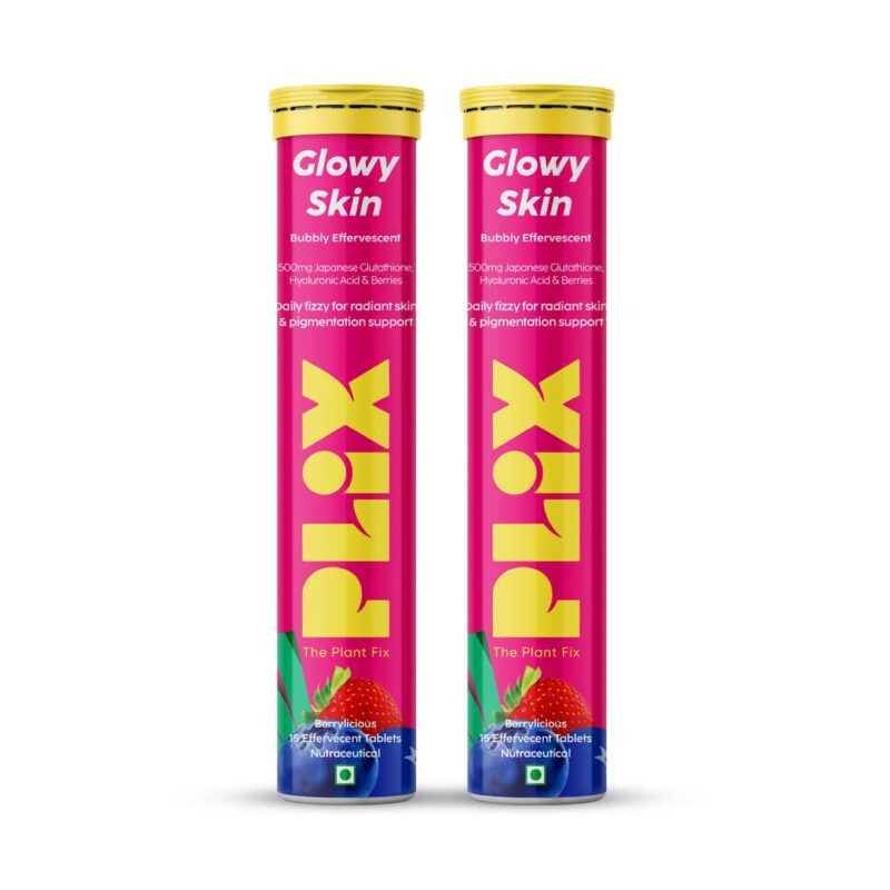 PLIX - THE PLANT FIX Glutathione Skin Glow 15 - Pack Of 2, Strawberry flavour