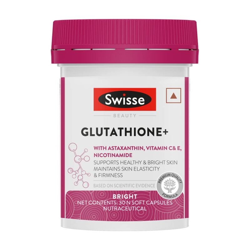 Swisse Glutathione+ Manufactured In Australia, Glutathione Tablets with Astaxanthin, Vitamin C & E, Nicotinamide For Healthy, Radiant & Youthful Skin (30 Capsules, Only 1 Capsule Per Serving)