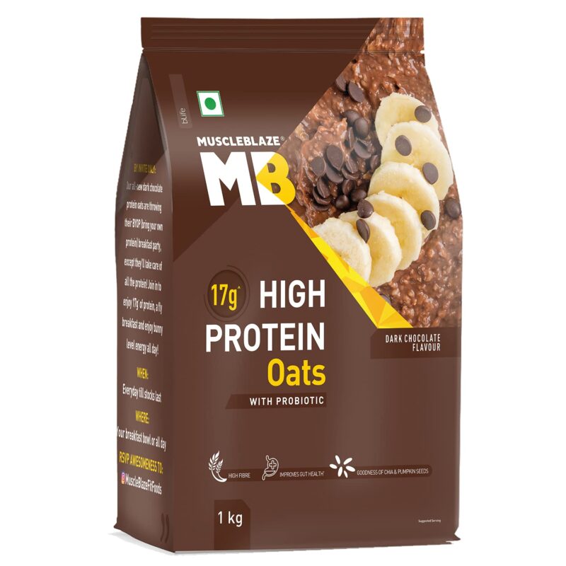 MuscleBlaze High Protein Oats - Dark Chocolate, 1 kg