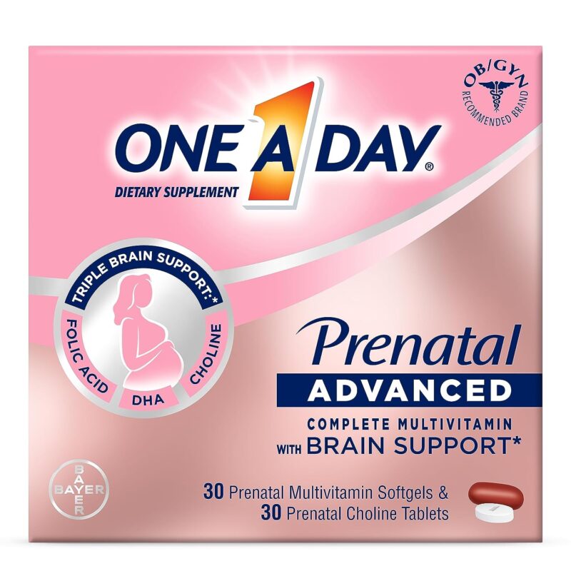 One A Day Womens Prenatal Advanced Complete Multivitamin Softgels, 60 Count